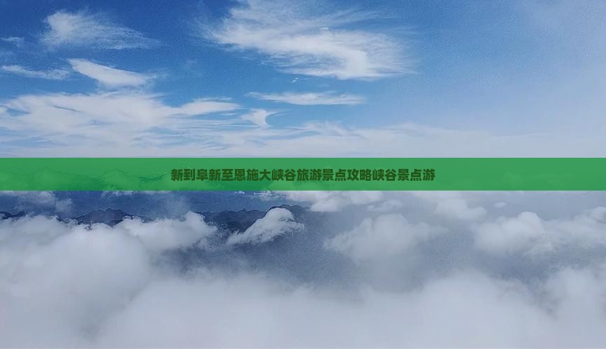 新到阜新至恩施大峡谷旅游景点攻略峡谷景点游