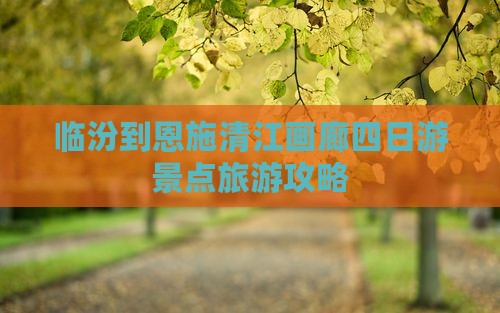 临汾到恩施清江画廊四日游
