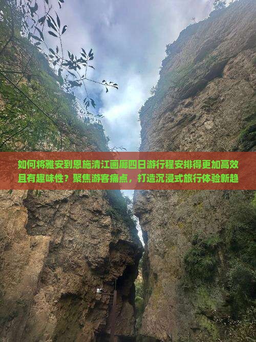 如何将雅安到恩施清江画廊四日游行程安排得更加高效且有趣味性？聚焦游客痛点，打造沉浸式旅行体验新趋势。