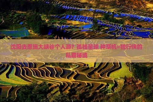 沈阳去恩施大峡谷个人游？孤独星球+种草机=独行侠的私藏秘境