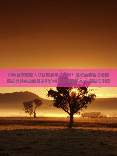鄢陵县去恩施大峡谷旅游
