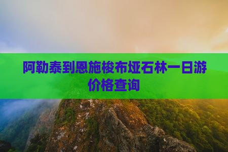 阿勒泰到恩施梭布垭石林一日游价格查询