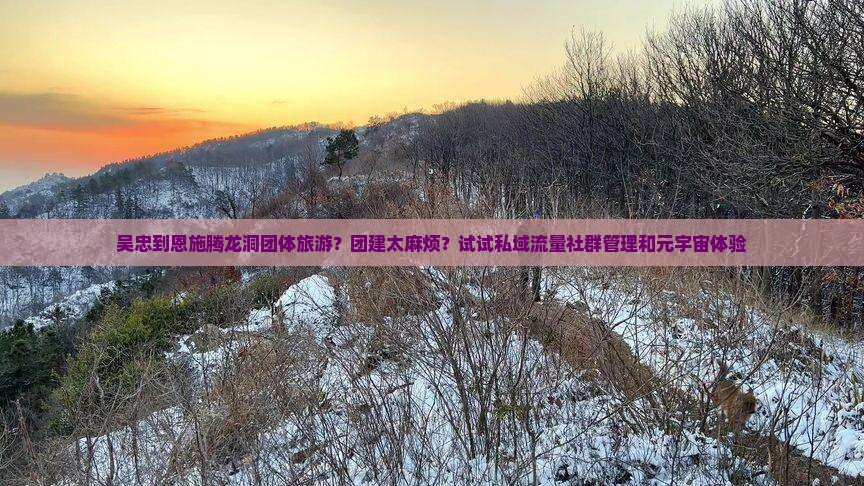 吴忠到恩施腾龙洞团体旅游？团建太麻烦？试试私域流量社群管理和元宇宙体验
