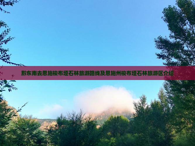 黔东南去恩施梭布垭石林旅游