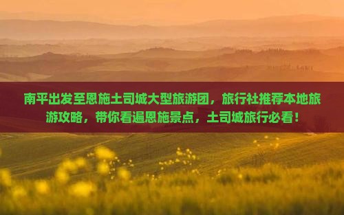 南平出发至恩施土司城大型旅游团，旅行社推荐本地旅游攻略，带你看遍恩施景点，土司城旅行必看！