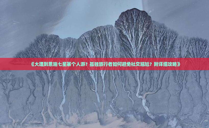 《大理到恩施七星寨个人游？孤独旅行者如何避免社交尴尬？附详细攻略》