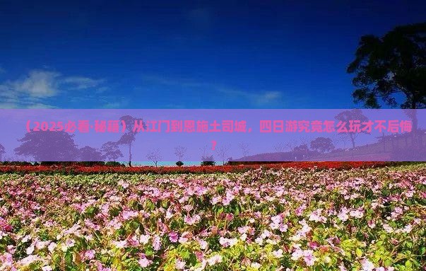 江门到恩施土司城四日游