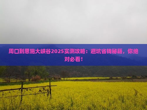 周口到恩施大峡谷攻略