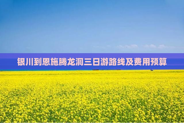银川到恩施腾龙洞三日游路线及费用预算