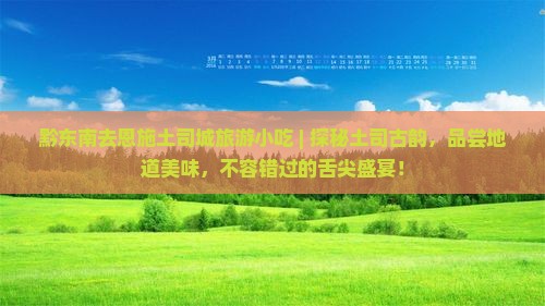 黔东南去恩施土司城旅游小吃