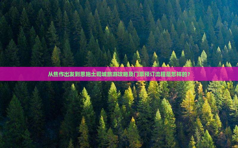 从焦作出发到恩施土司城旅游攻略及门票预订流程是怎样的？