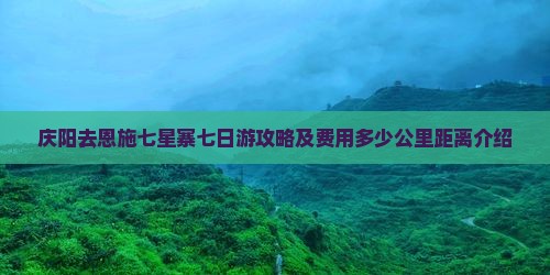 庆阳去恩施七星寨七日游攻略及费用多少公里距离介绍