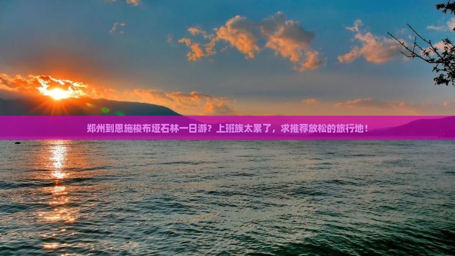 郑州到恩施梭布垭石林一日游？上班族太累了，求推荐放松的旅行地！