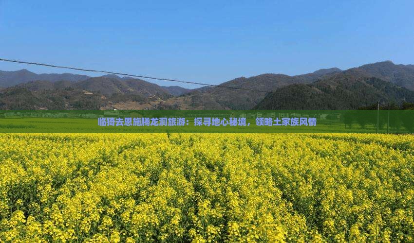 临猗去恩施腾龙洞旅游：探寻地心秘境，领略土家族风情
