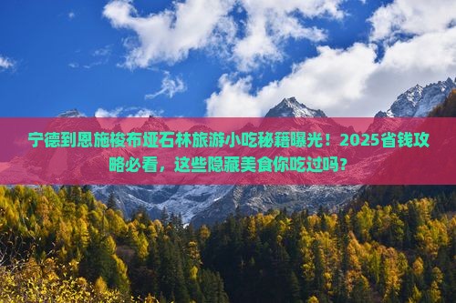 宁德到恩施梭布垭石林旅游小吃