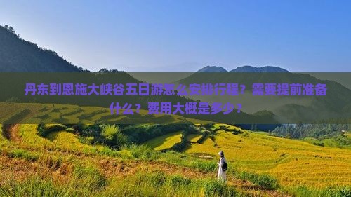 丹东到恩施大峡谷五日游怎么安排行程？需要提前准备什么？费用大概是多少？