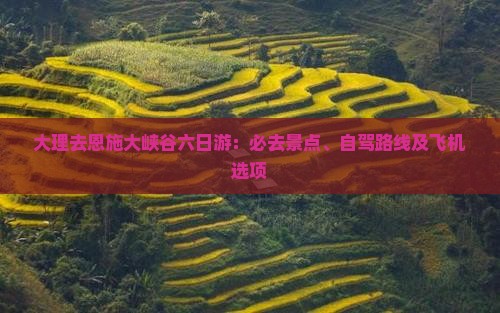 大理去恩施大峡谷六日游：必去景点、自驾路线及飞机选项