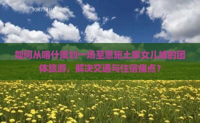 如何从喀什策划一场至恩施土家女儿城的团体旅游，解决交通与住宿痛点？