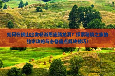 如何在佛山出发畅游恩施腾龙洞？探索秘境之旅的独家攻略与必备痛点解决技巧！