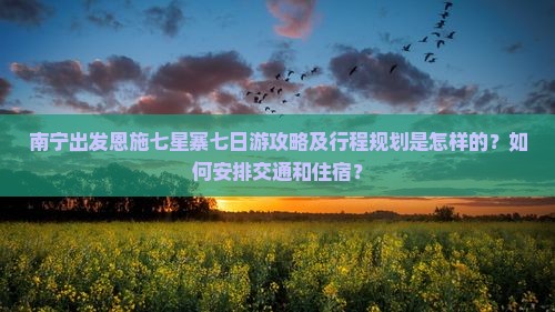 南宁出发恩施七星寨七日游攻略及行程规划是怎样的？如何安排交通和住宿？