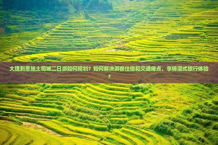 大理到恩施土司城二日游如何规划？如何解决游客住宿和交通痛点，享柿浸式旅行体验？