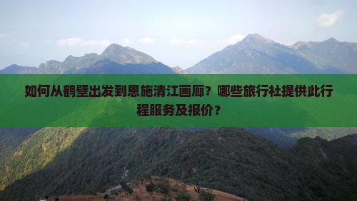 如何从鹤壁出发到恩施清江画廊？哪些旅行社提供此行程服务及报价？