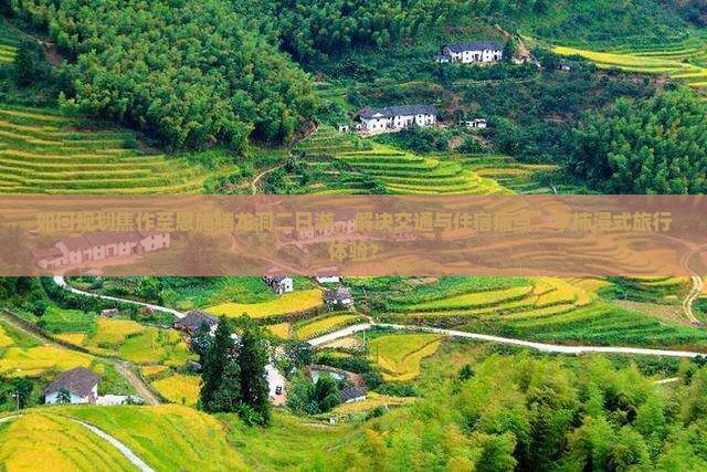 如何规划焦作至恩施腾龙洞二日游，解决交通与住宿痛点，享柿浸式旅行体验？