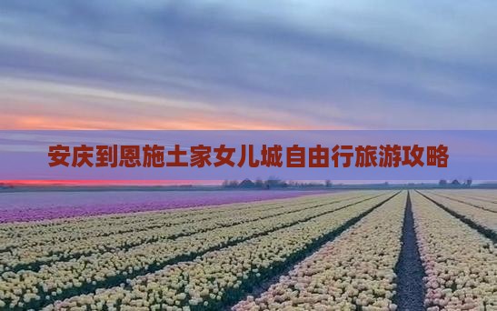 安庆到恩施土家女儿城自由行