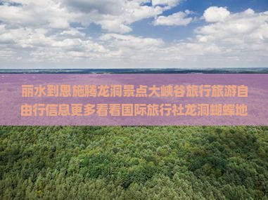 丽水到恩施腾龙洞景点大峡谷旅行旅游自由行信息更多看看国际旅行社龙洞蝴蝶地心