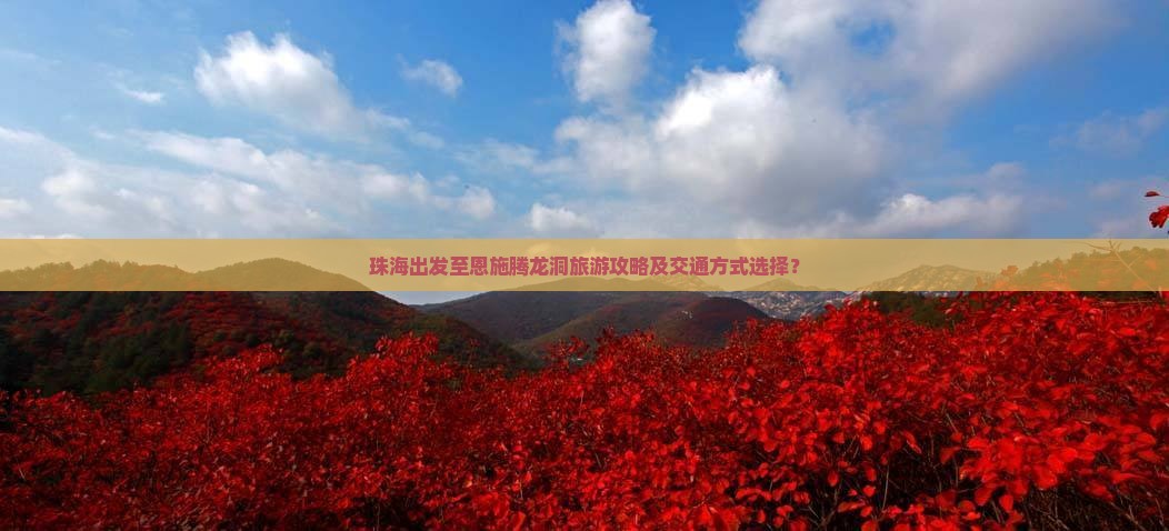 珠海出发至恩施腾龙洞旅游攻略及交通方式选择？