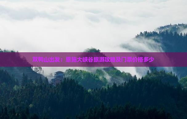 双鸭山出发：恩施大峡谷旅游攻略及门票价格多少