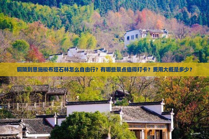 铜陵到恩施梭布垭石林怎么自由行？有哪些景点值得打卡？费用大概是多少？