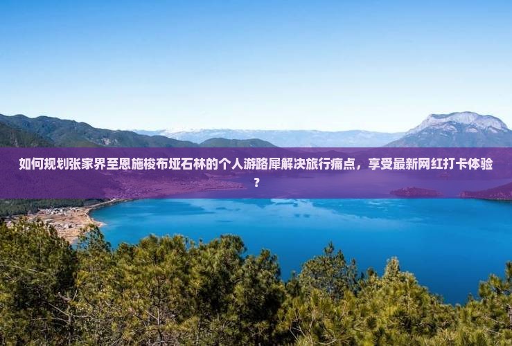 如何规划张家界至恩施梭布垭石林的个人游路犀解决旅行痛点，享受最新网红打卡体验？