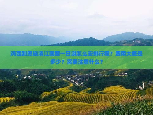 鸡西到恩施清江画廊一日游怎么安排行程？费用大概是多少？需要注意什么？
