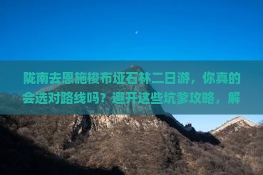 陇南去恩施梭布垭石林二日游