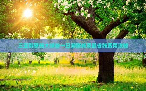 三亚到恩施大峡谷一日游路线及最省钱费用攻略