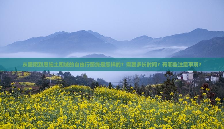 从醴陵到恩施土司城的自由行路线是怎样的？需要多长时间？有哪些注意事项？