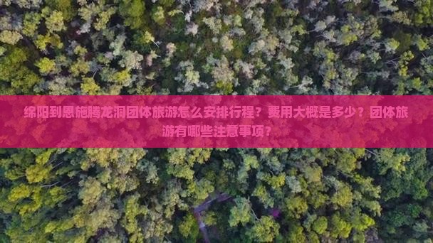 绵阳到恩施腾龙洞团体旅游怎么安排行程？费用大概是多少？团体旅游有哪些注意事项？