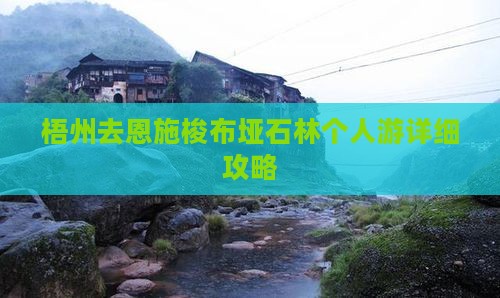 梧州去恩施梭布垭石林个人游详细攻略