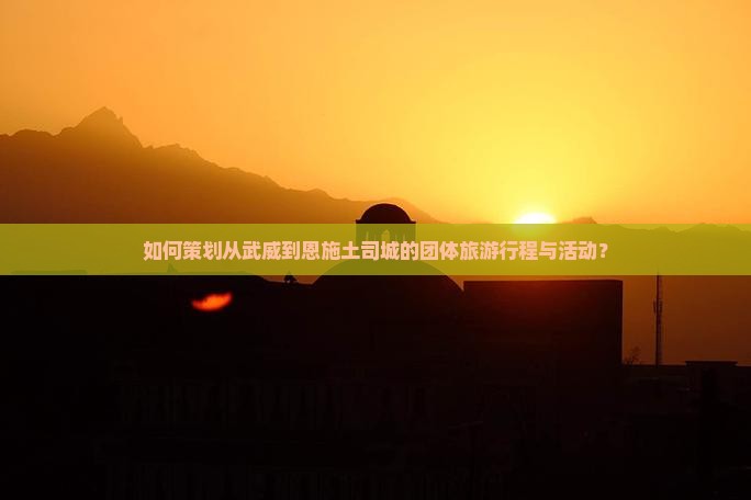 如何策划从武威到恩施土司城的团体旅游行程与活动？