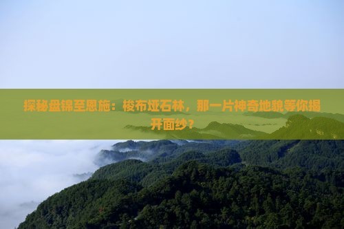 探秘盘锦至恩施：梭布垭石林，那一片神奇地貌等你揭开面纱？