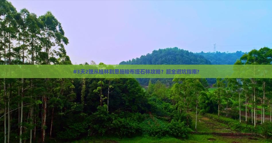 #3天2晚从桂林到恩施梭布垭石林攻略？超全避坑指南?
