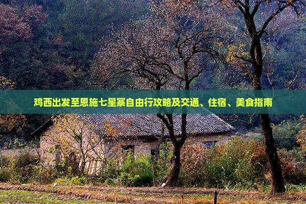 鸡西出发至恩施七星寨自由行攻略及交通、住宿、美食指南