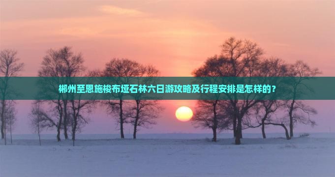 郴州至恩施梭布垭石林六日游攻略及行程安排是怎样的？