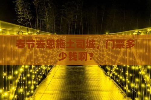 春节去恩施土司城，门票多少钱啊？