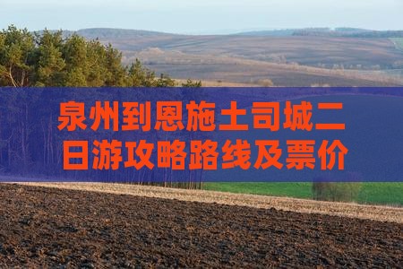 泉州到恩施土司城二日游