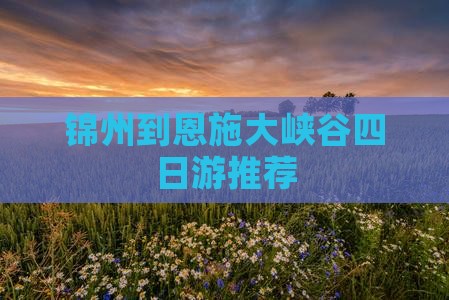 锦州到恩施大峡谷四日游