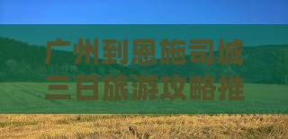 广州到恩施土司城三日游