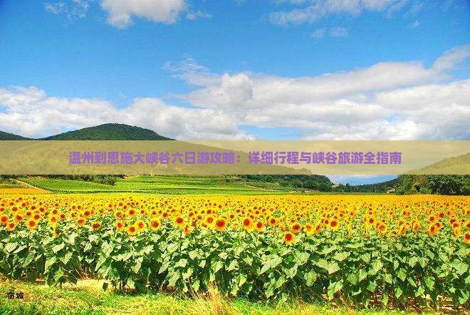温州到恩施大峡谷六日游 温州到恩施大峡谷六日游