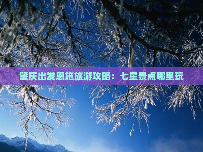 肇庆去恩施七星寨哪里玩
